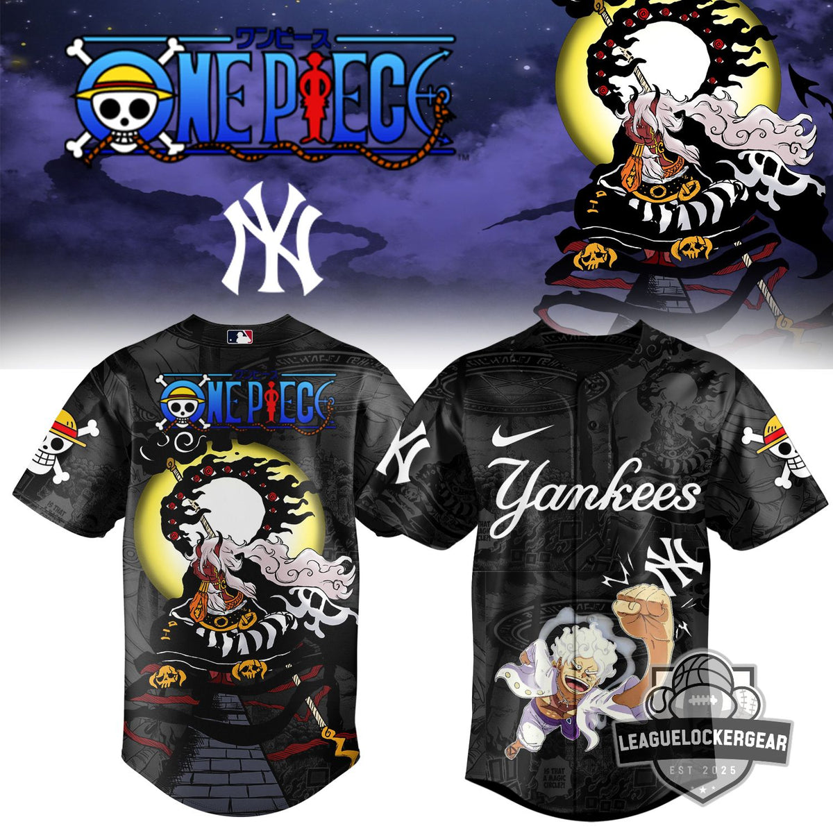 MLB ALL TEAM x One Piece Night Jersey - LeagueLockerGear