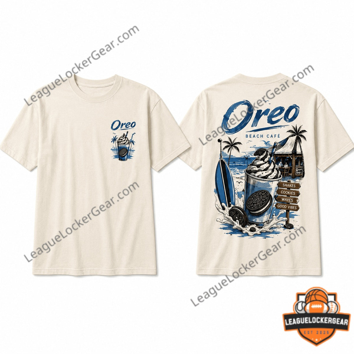 Oreo Beach Cafe Summer Vibes Good Vibes T-Shirt - LeagueLockerGear