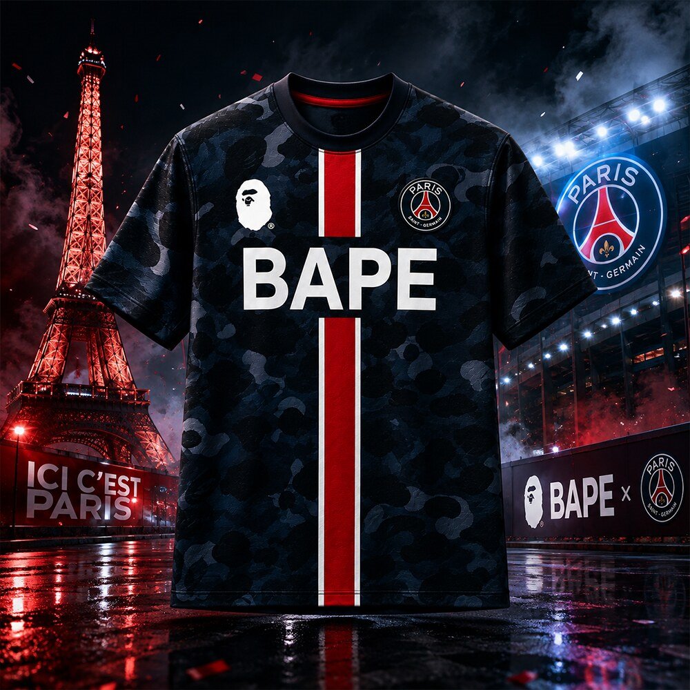 Paris Saint-Germain BAPE Collaboration Jersey Shirt