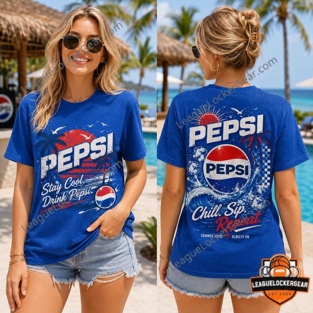 Pepsi Summer Tropical Beach T-Shirt - LeagueLockerGear