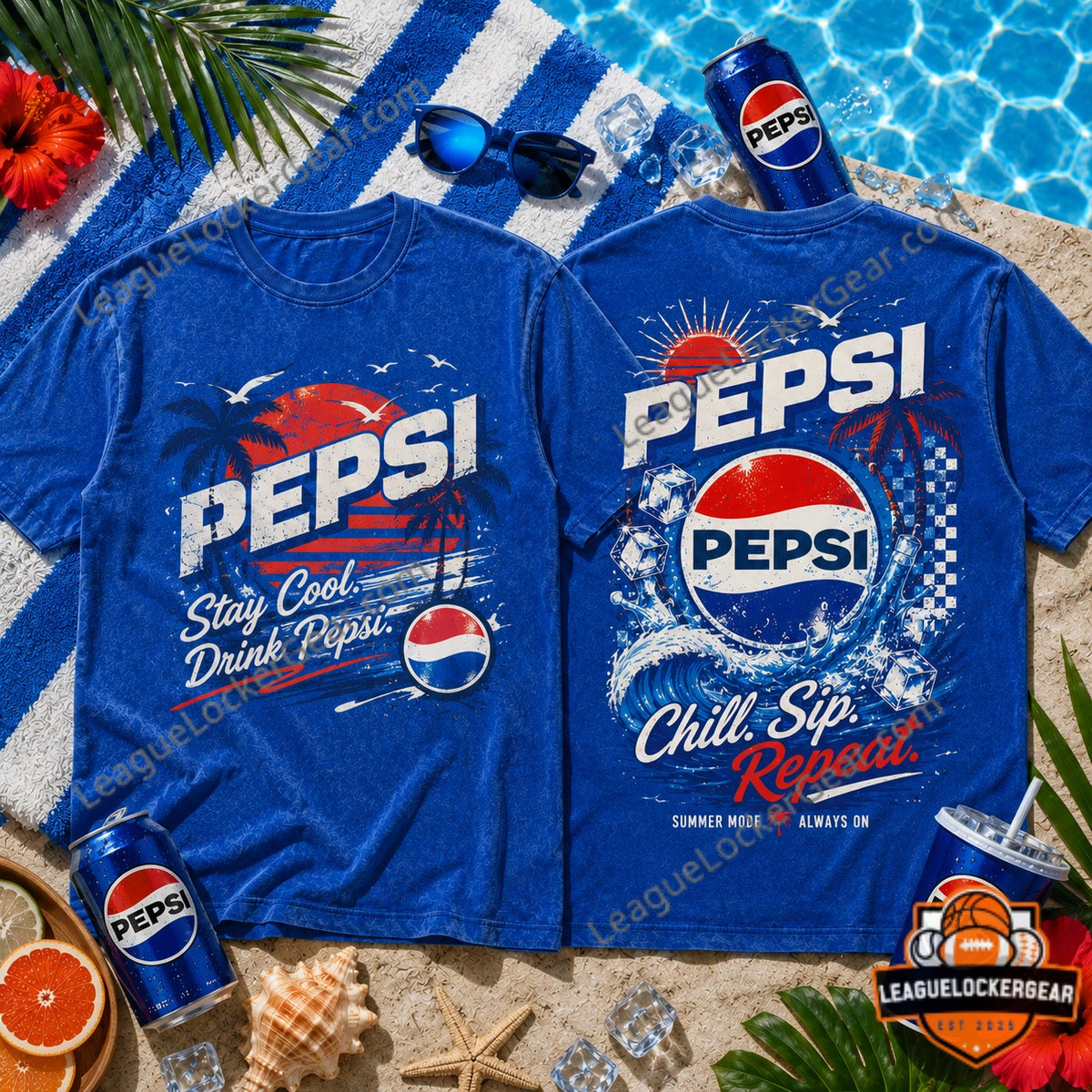Pepsi Summer Tropical Beach T-Shirt - LeagueLockerGear