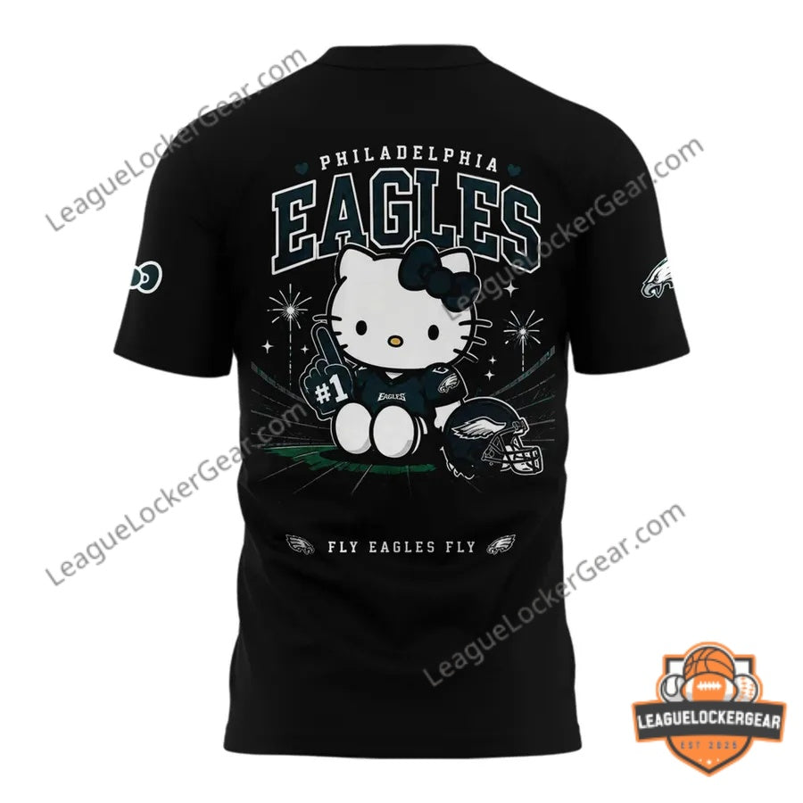 Eagles Hello Kitty Jalen Hurts #1 T-Shirt | League Locker Gear