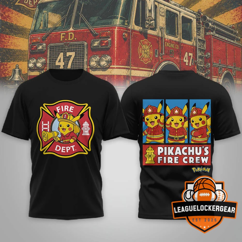 Pikachu Firefighter Fire Dept T-Shirt - LeagueLockerGear