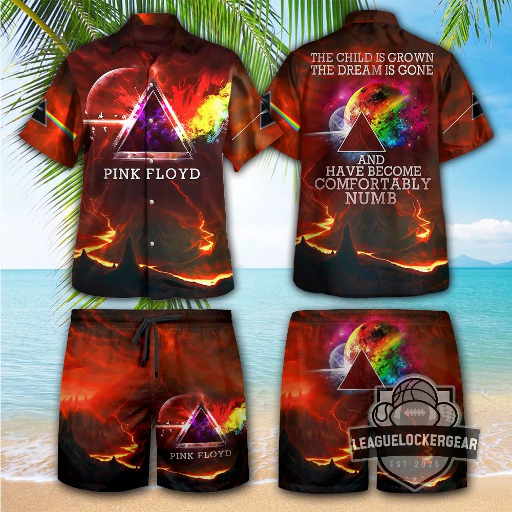 Pink Floyd The Dark Side of the Moon Hawaiian Shirt and Shorts - LeagueLockerGear