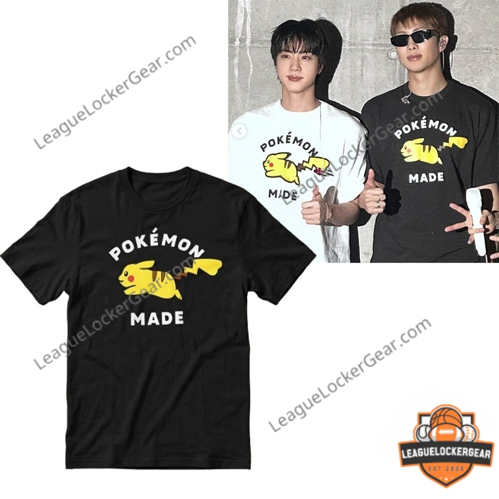 BTS Jin And RM Pokemon Pikachu T-Shirt - LeagueLockerGear