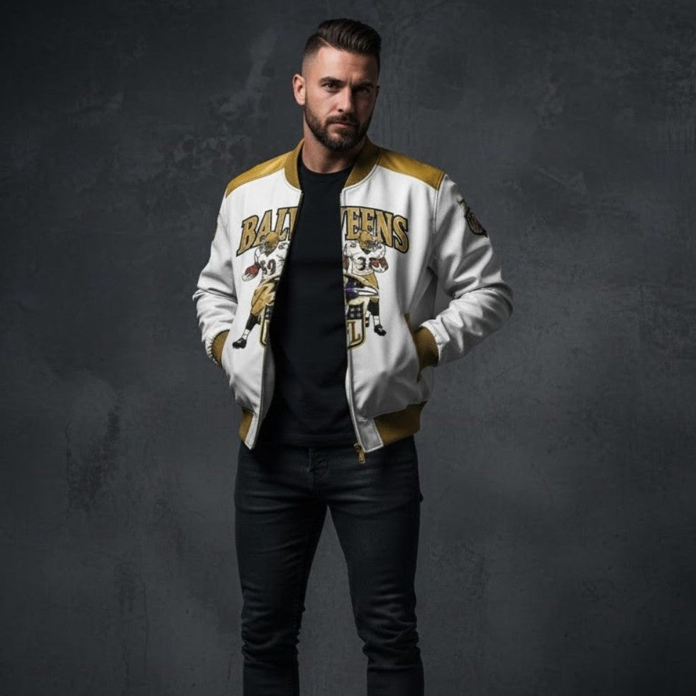 Baltimore Ravens Vintage Bomber Jacket – NFL Football Heritage 2025 Exclusive Edition - LeagueLockerGear