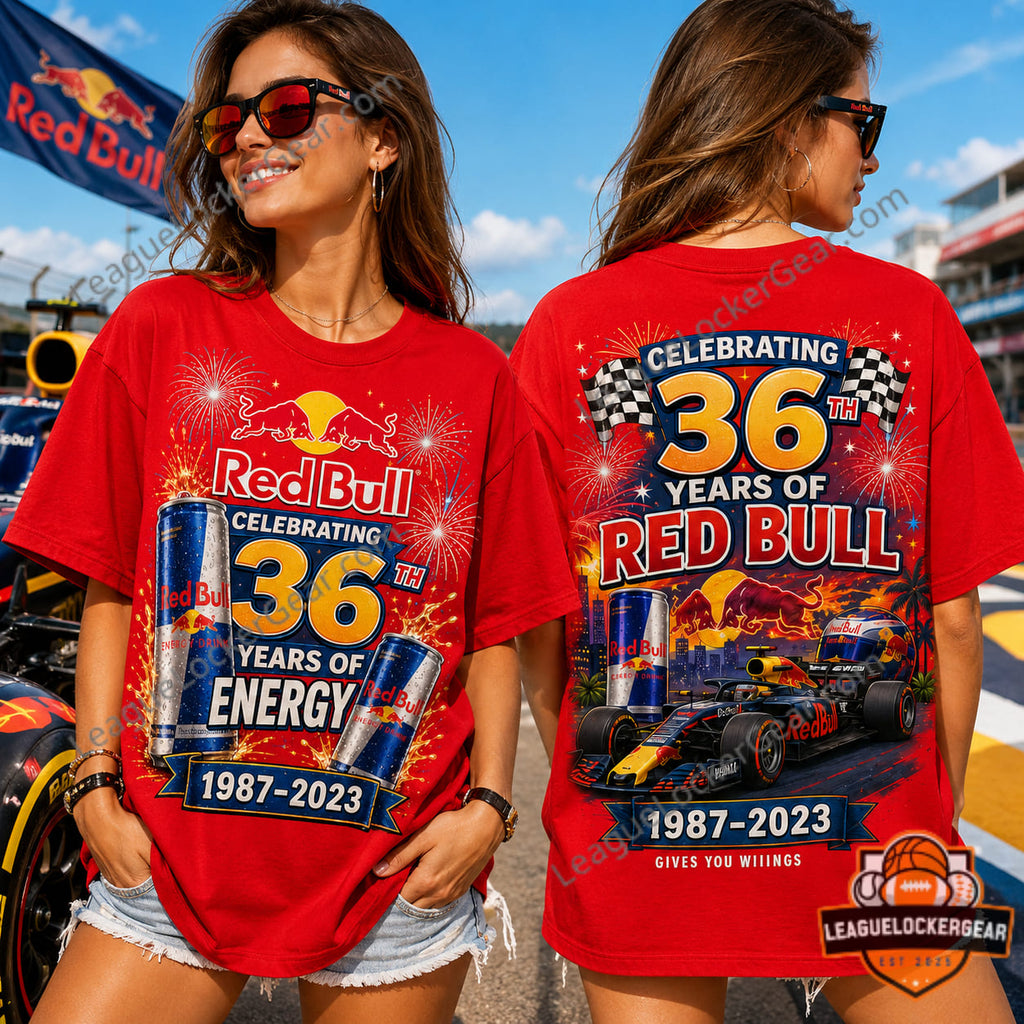 Red Bull 36th Anniversary 1987-2023 T-Shirt - LeagueLockerGear