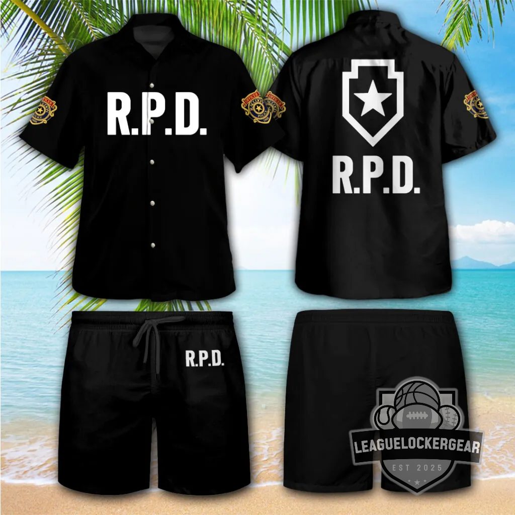Resident Evil R.P.D. Hawaiian Shirt and Shorts Set - LeagueLockerGear