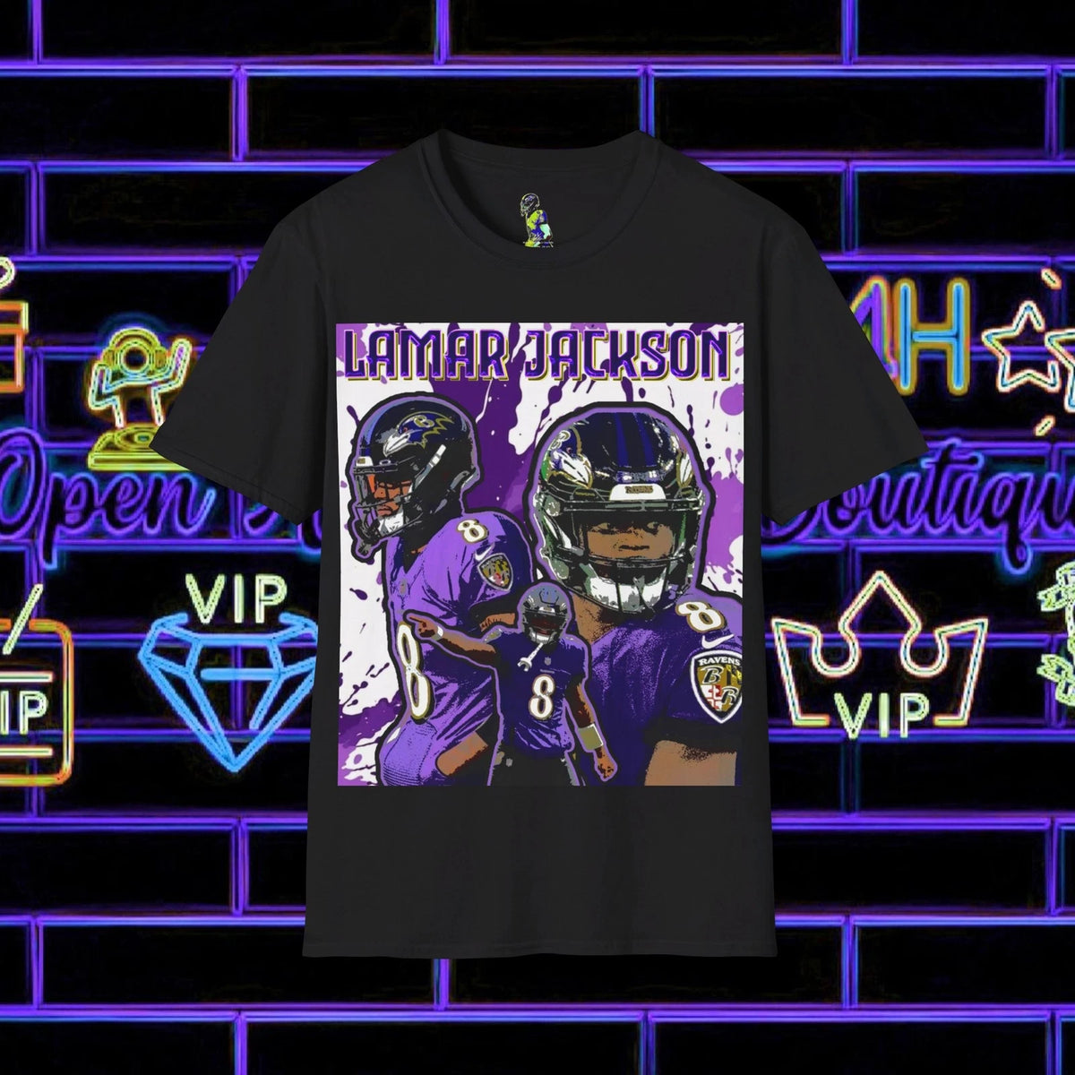 Lamar Jackson Baltimore Ravens T-Shirt – Unisex Softstyle Tee - LeagueLockerGear