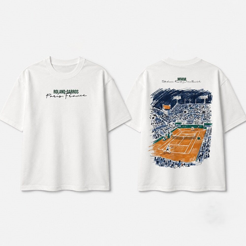 Roland Garros Paris France Tennis Clay Court T-Shirt - LeagueLockerGear