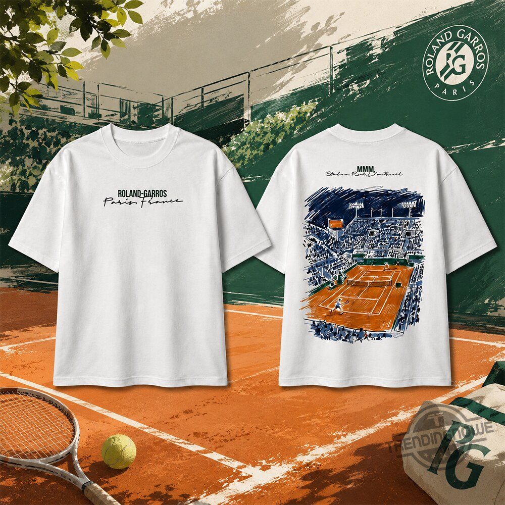 Roland Garros Paris France Tennis Clay Court T-Shirt - LeagueLockerGear