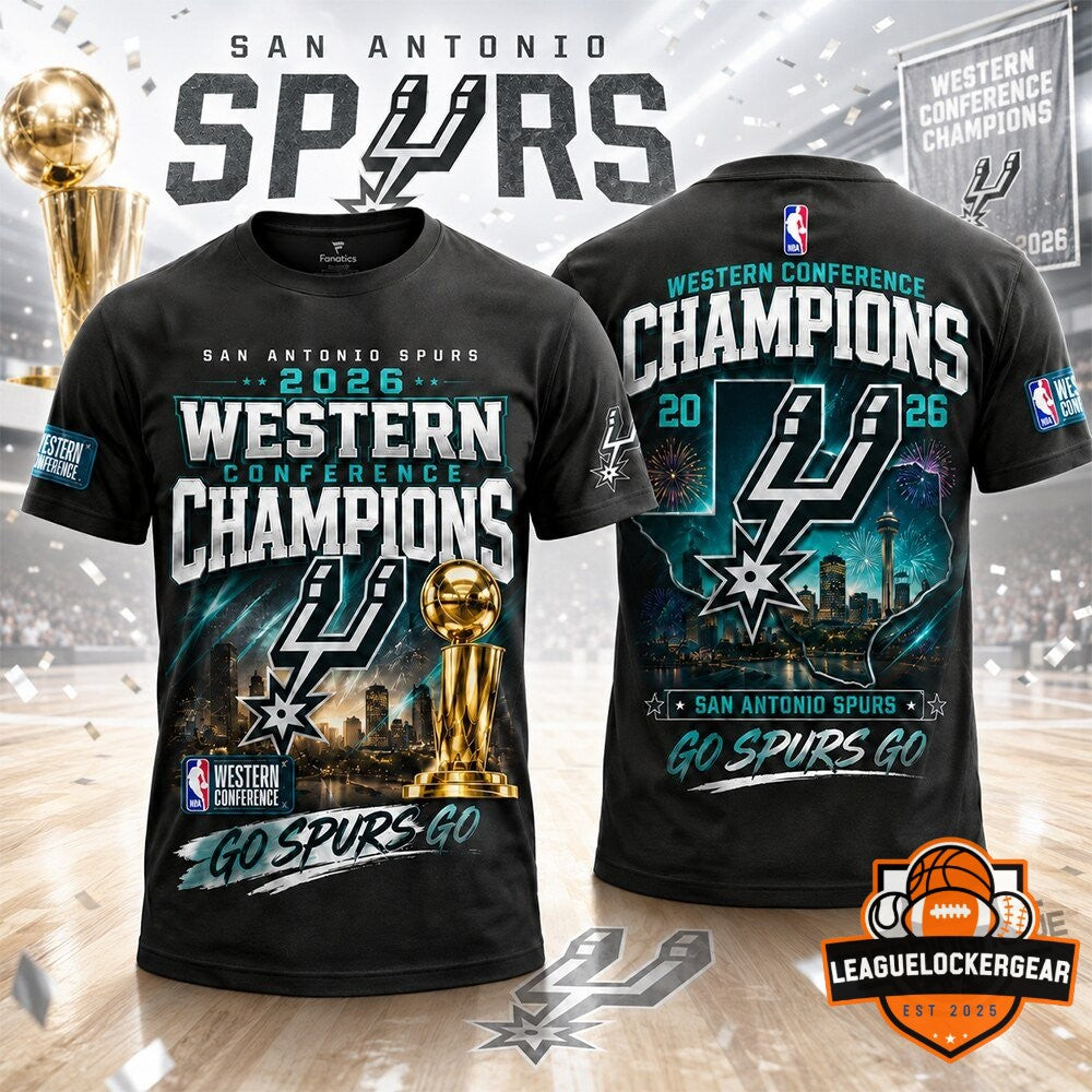 San Antonio Spurs 2026 Western Conference Champions T-Shirt - LeagueLockerGear