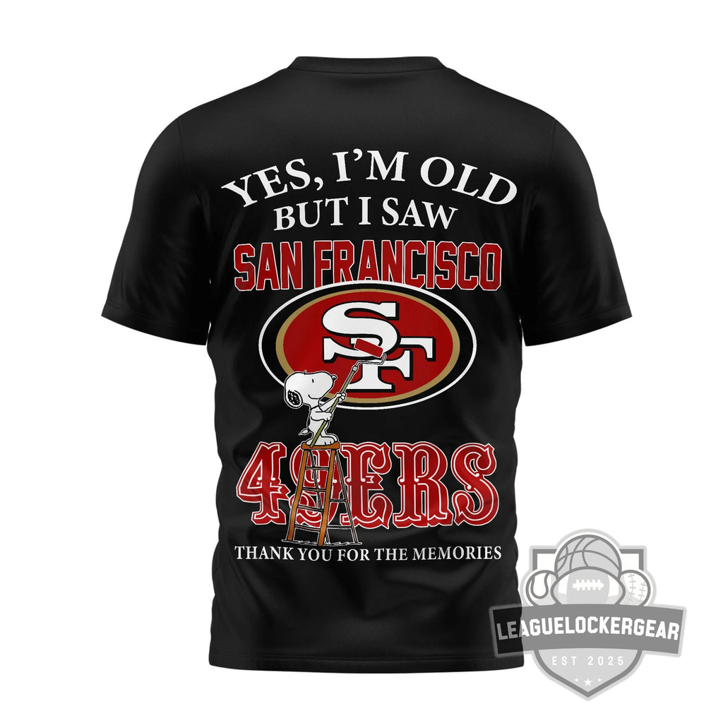 San Francisco 49ers Snoopy Thank You For The Memories T-Shirt - LeagueLockerGear