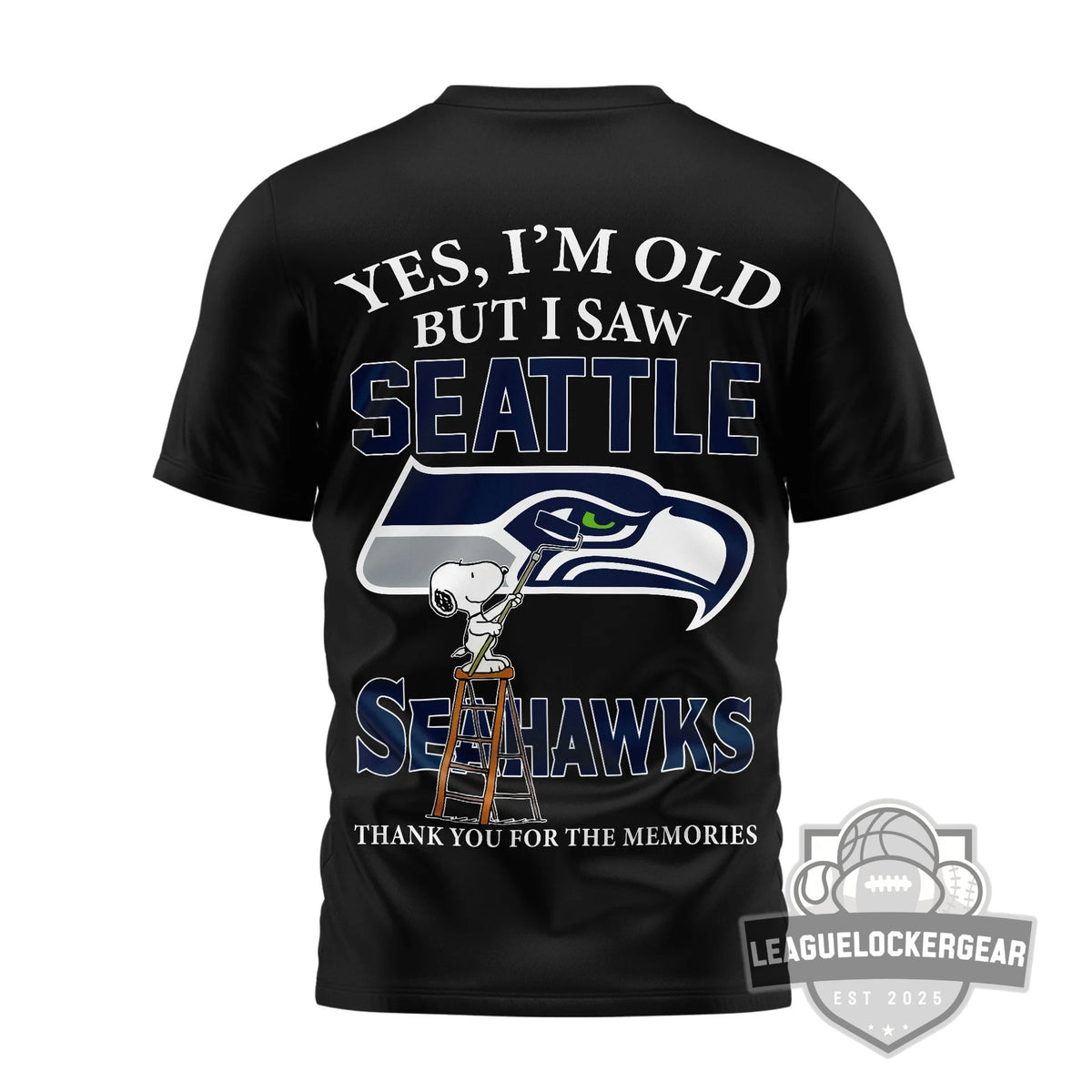 Seattle Seahawks Snoopy Yes I'm Old But I Saw Seahawks Greatness T-Shirt - LeagueLockerGear