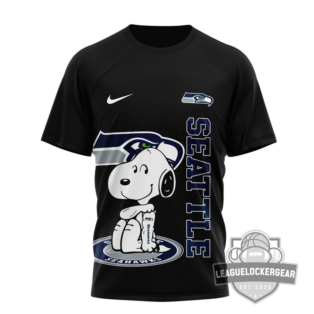 Seattle Seahawks Snoopy Yes I'm Old But I Saw Seahawks Greatness T-Shirt - LeagueLockerGear
