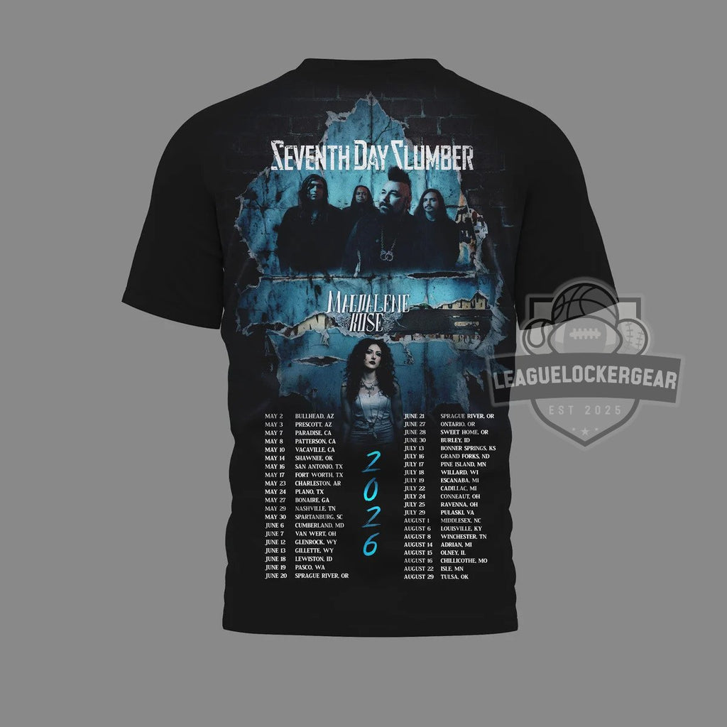 Seventh Day Slumber Tour With Magdalene Rose T-Shirt - LeagueLockerGear