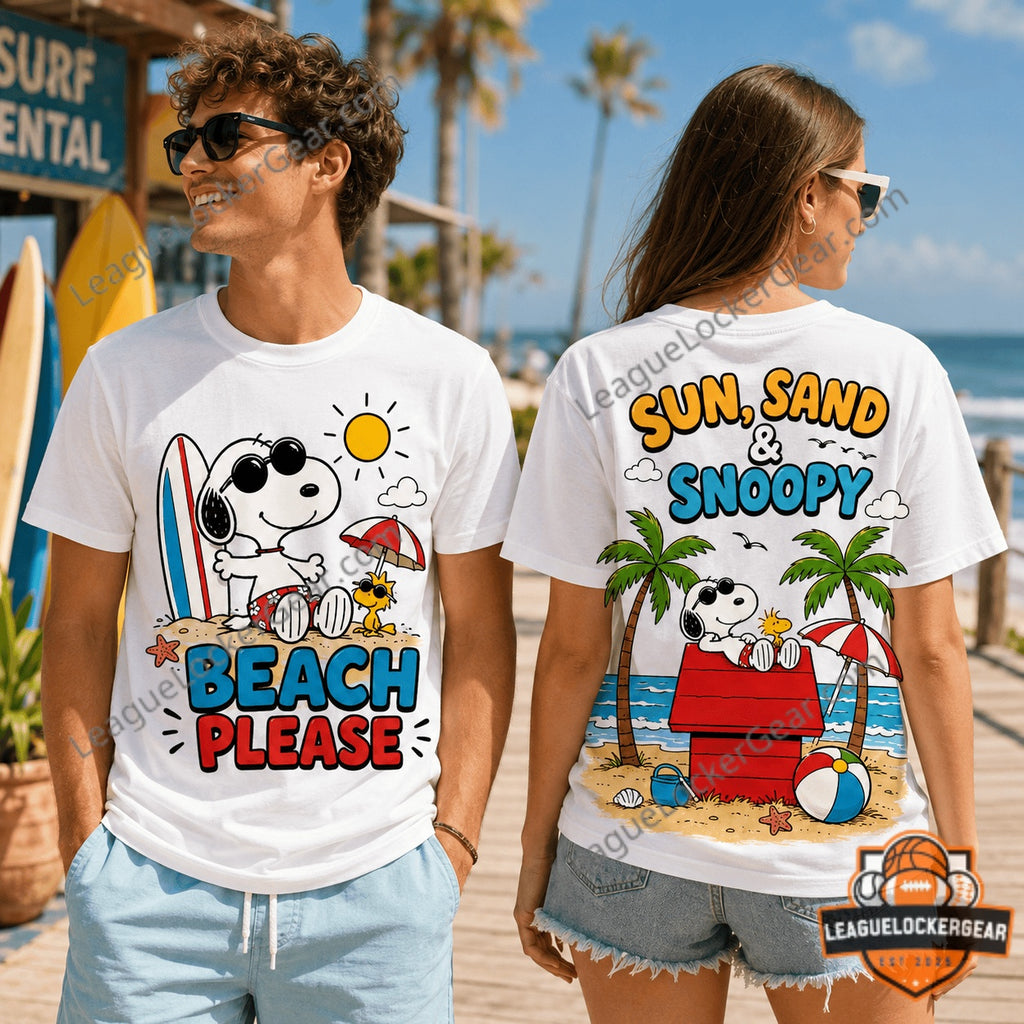 Snoopy Beach Please Sun Sand T-Shirt - LeagueLockerGear