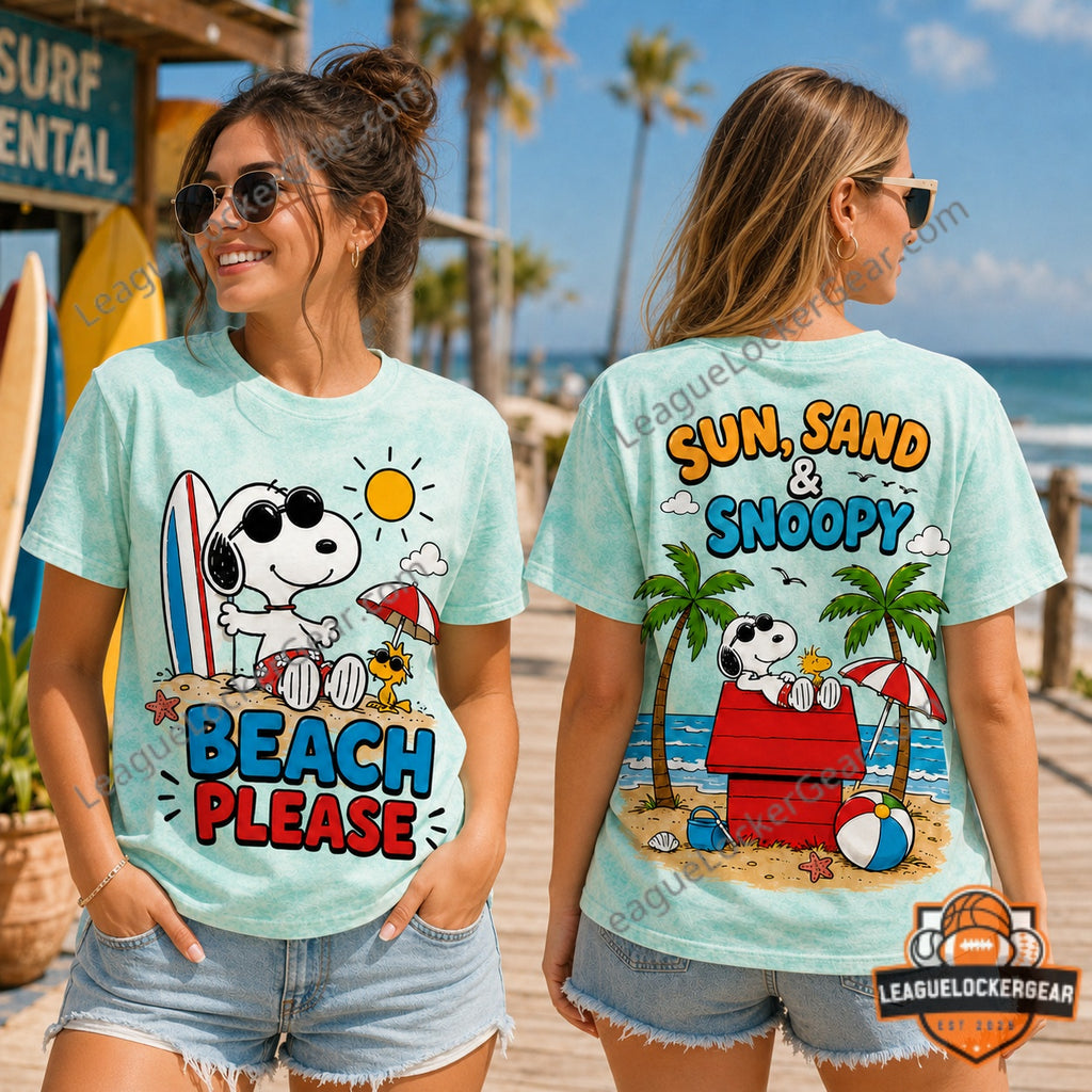Snoopy Beach Please Sun Sand T-Shirt - LeagueLockerGear