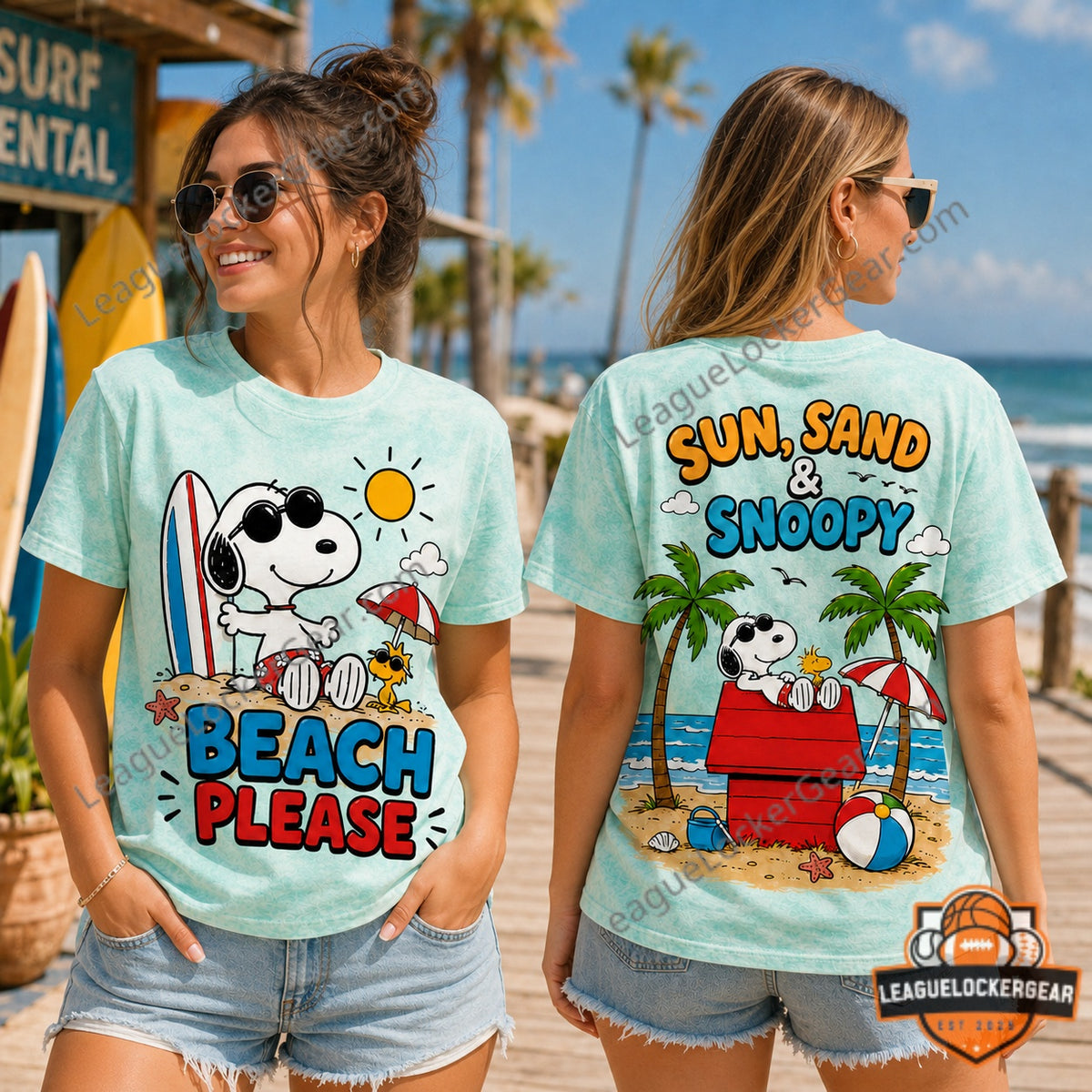 Snoopy Beach Please Sun Sand T-Shirt - LeagueLockerGear
