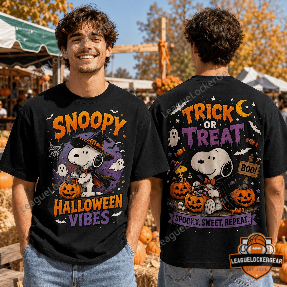 Snoopy Halloween Trick or Treat T-Shirt - LeagueLockerGear