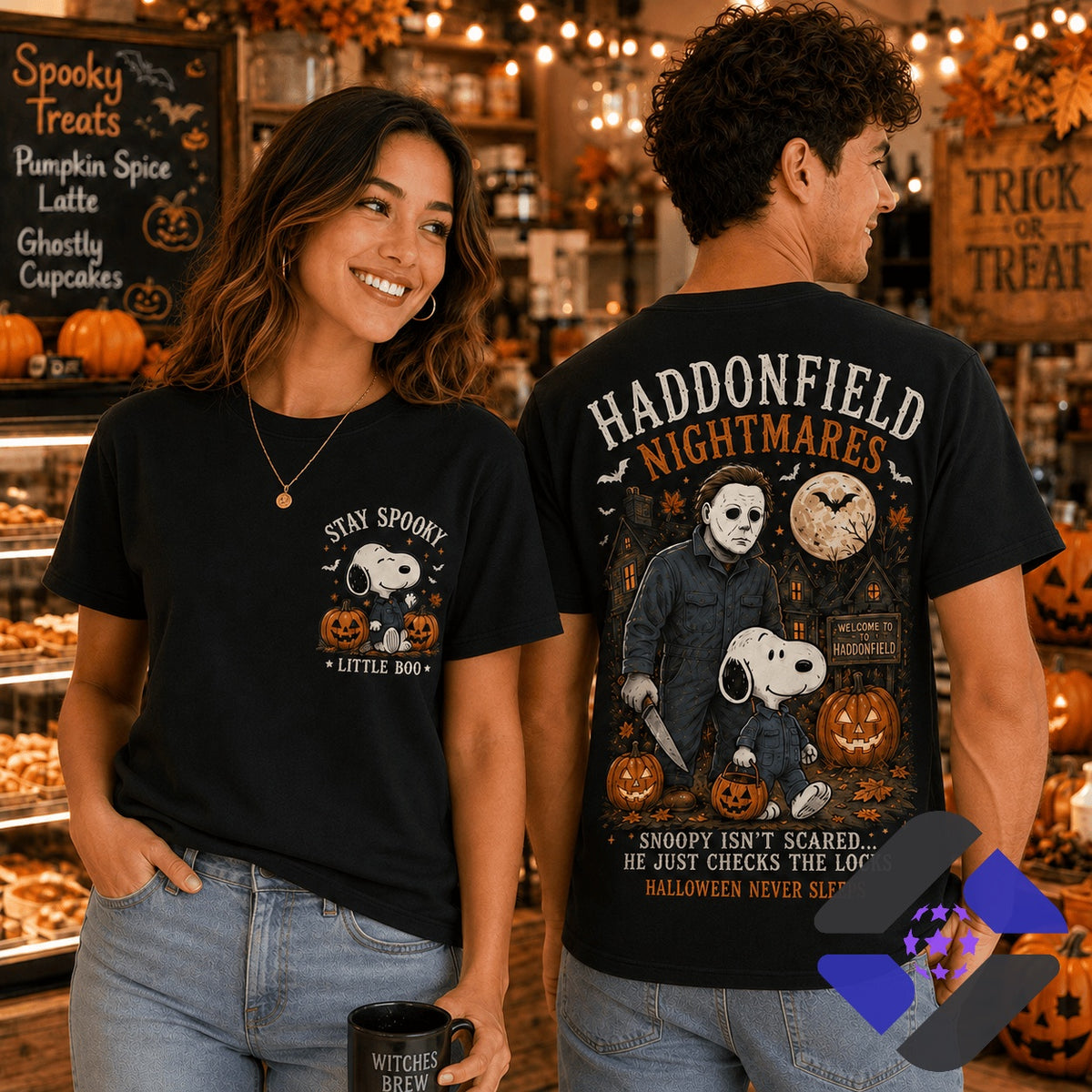 Snoopy Michael Myers Haddonfield Nightmares Halloween T-Shirt