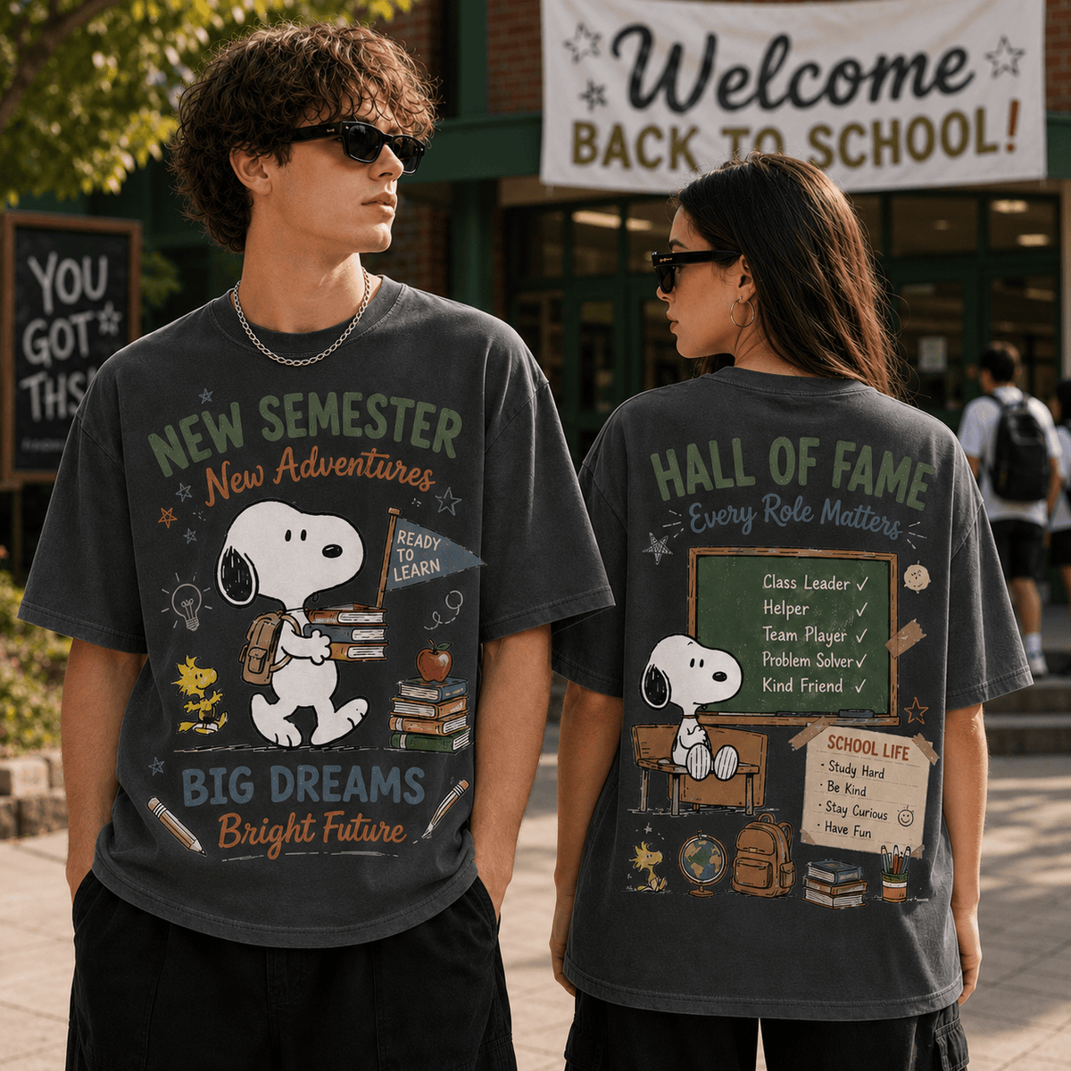Snoopy New Semester Back to School T-Shirt - LeagueLockerGear