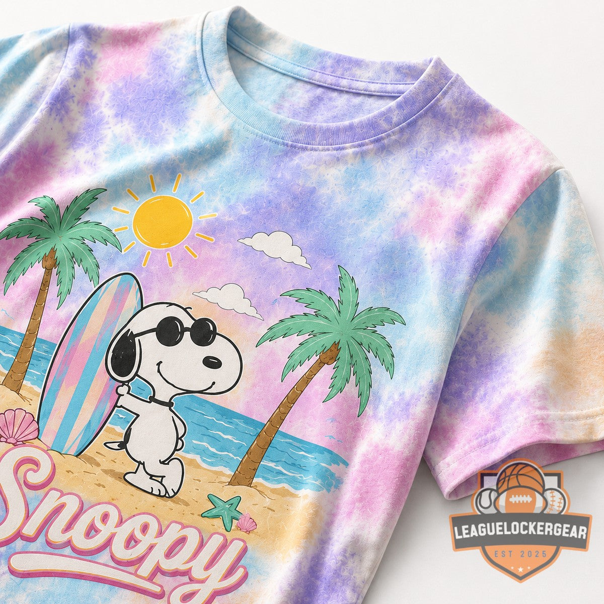 Snoopy Pastel Beach Road Trip Snoopy Days T-Shirt - LeagueLockerGear