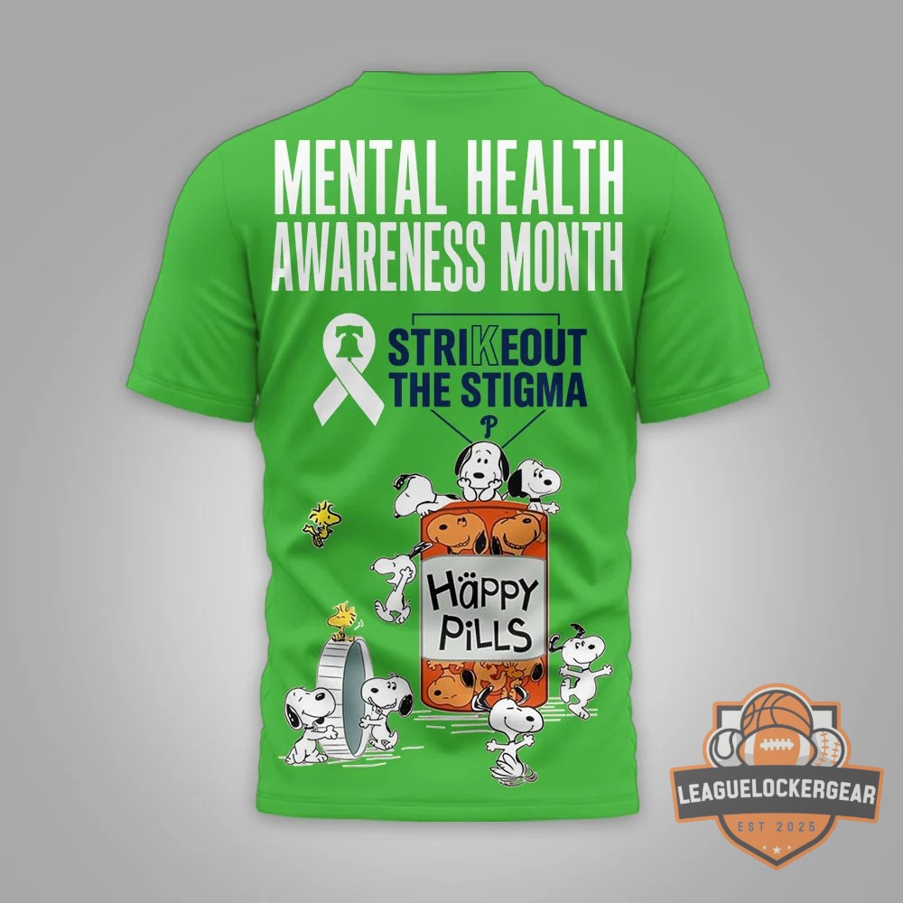 Snoopy Peanuts Mental Health Awareness Month T-Shirt - LeagueLockerGear