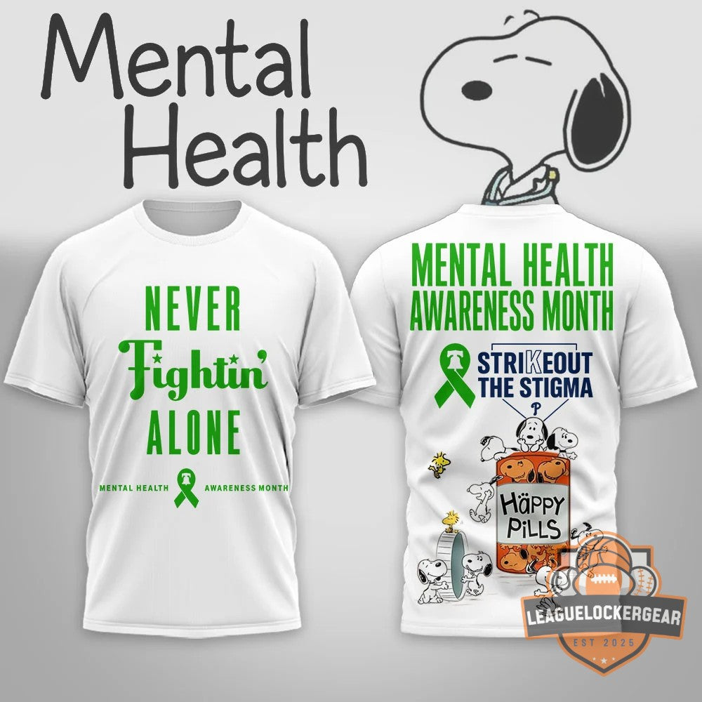 Snoopy Peanuts Mental Health Awareness Month T-Shirt - LeagueLockerGear