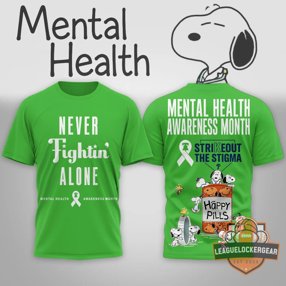 Snoopy Peanuts Mental Health Awareness Month T-Shirt - LeagueLockerGear
