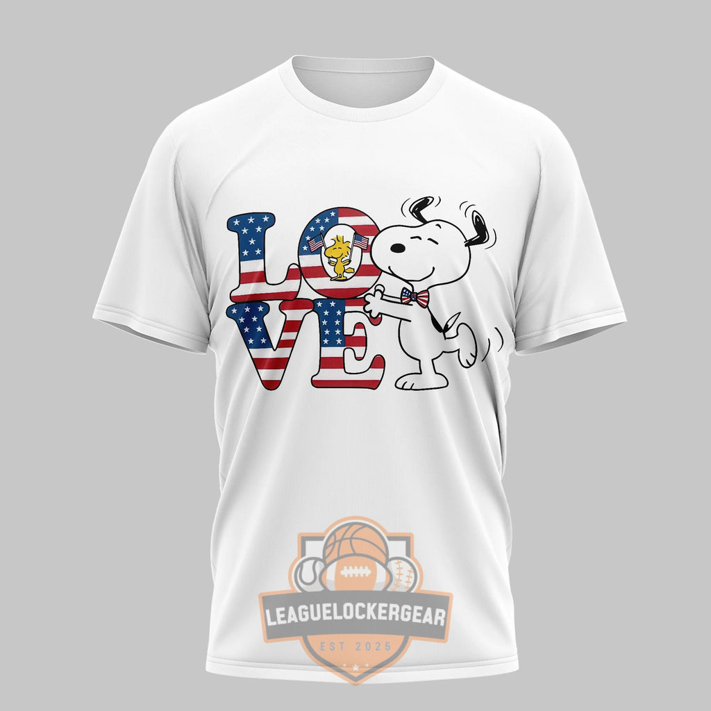 Snoopy Peanuts One Nation Under God For 250 Years T-Shirt - LeagueLockerGear