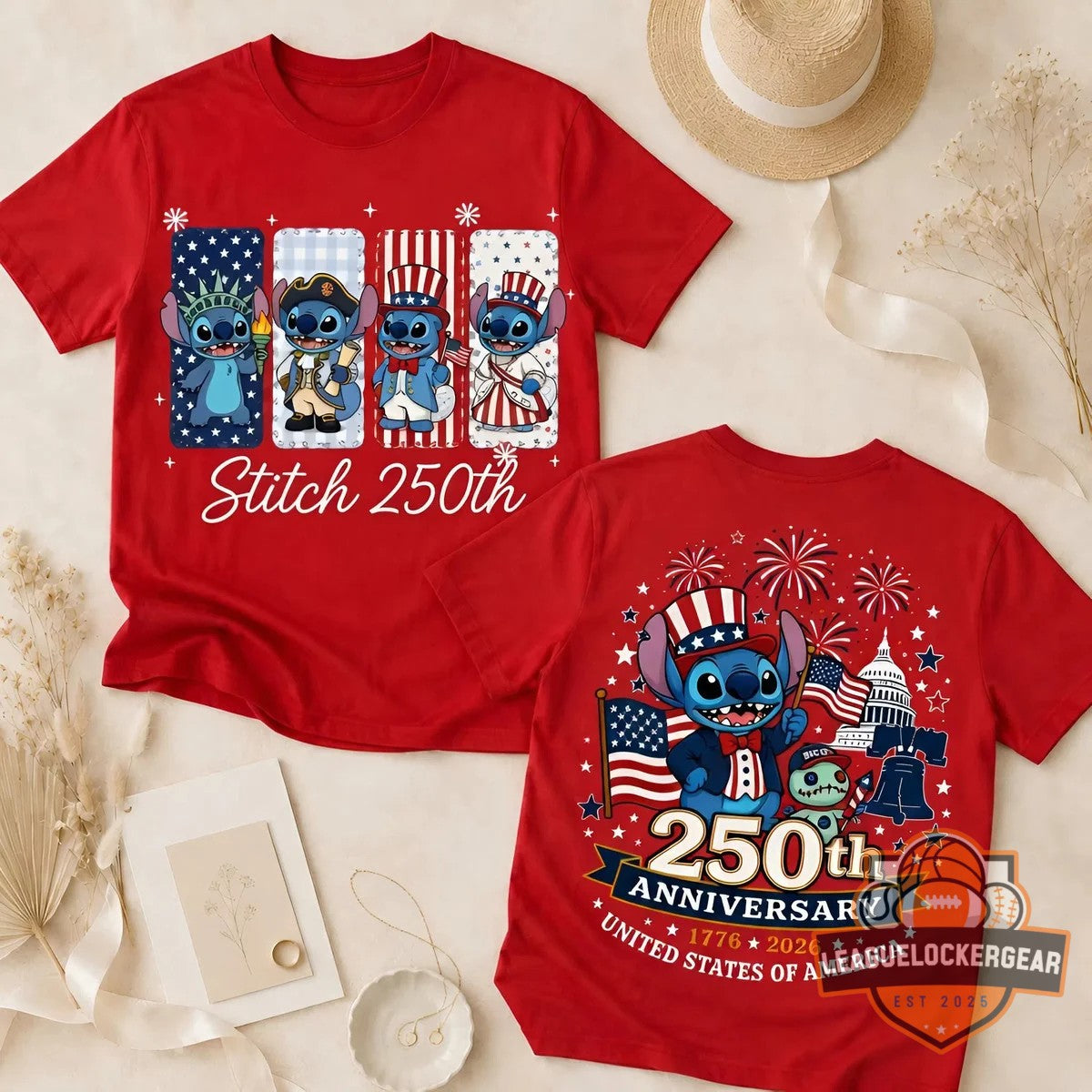 Stitch 250th United States Anniversary T-Shirt - LeagueLockerGear