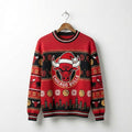 Chicago Bulls Ugly Christmas Sweater – Santa Bull Skyline Jumper Red & Black Iconic Fan Apparel NBA - LeagueLockerGear