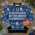 Personalized Indianapolis Colts Ugly Christmas Sweater - Custom Message Horseshoe Nation For Him Her - LeagueLockerGear