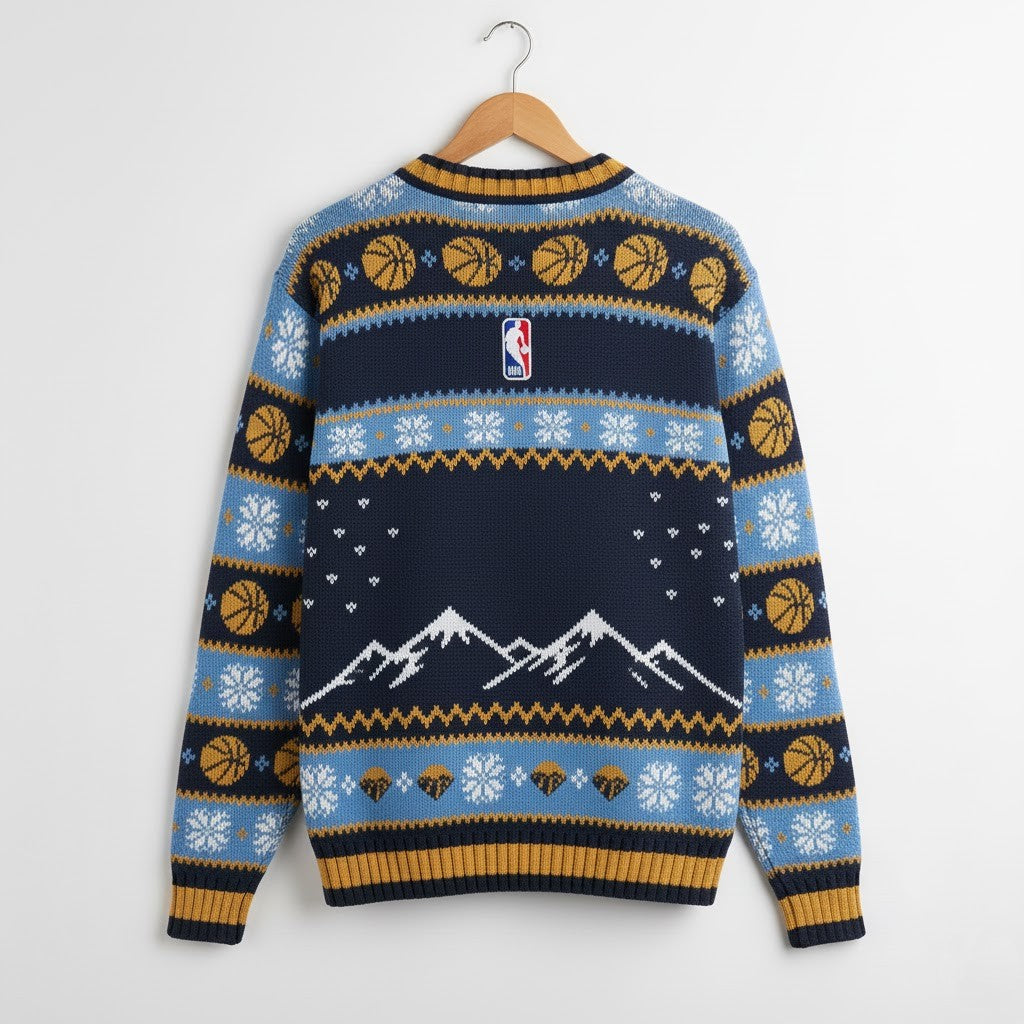 Denver Nuggets Ugly Christmas Sweater – Mile High City Mountain Exclusive Knit Snowflake Fan Gear NBA - LeagueLockerGear