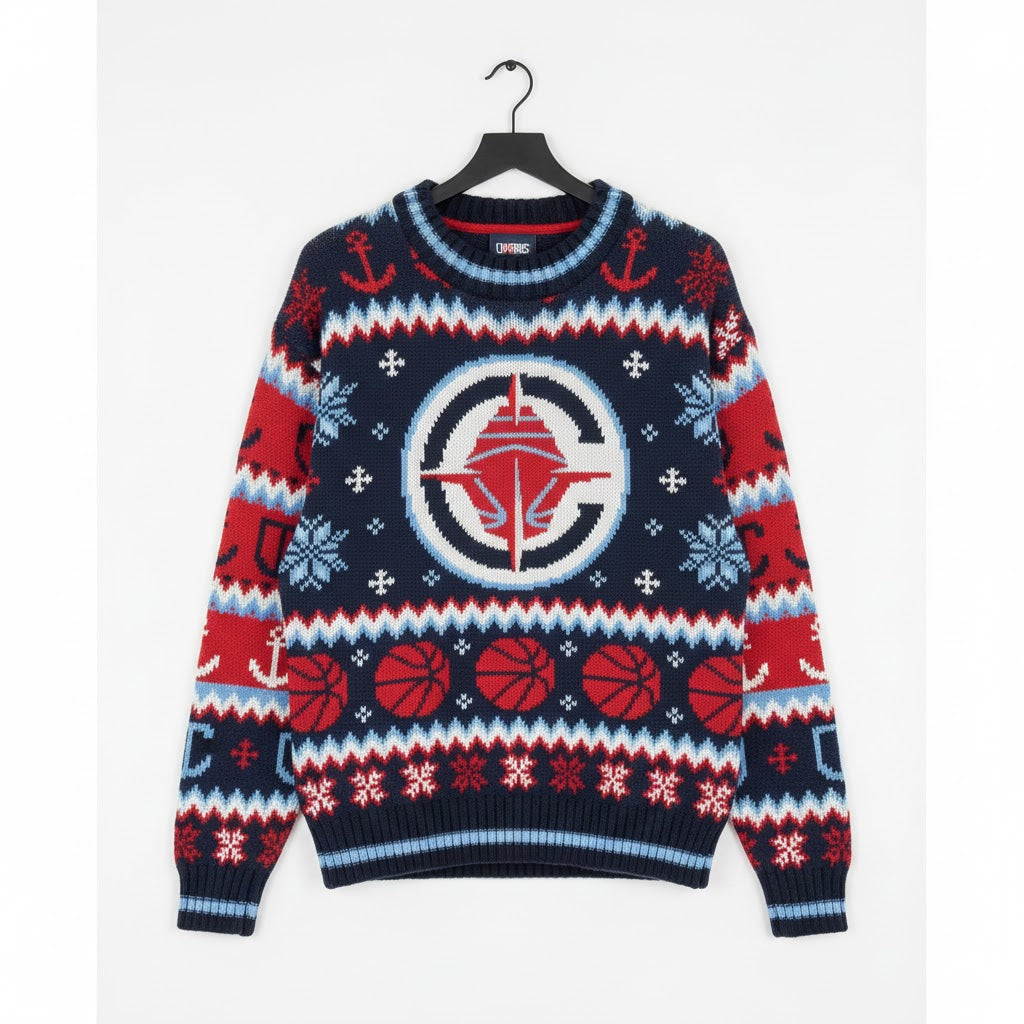 LA Clippers Ugly Christmas Sweater – Nautical Anchor Christmas NBA Exclusive Apparel - LeagueLockerGear