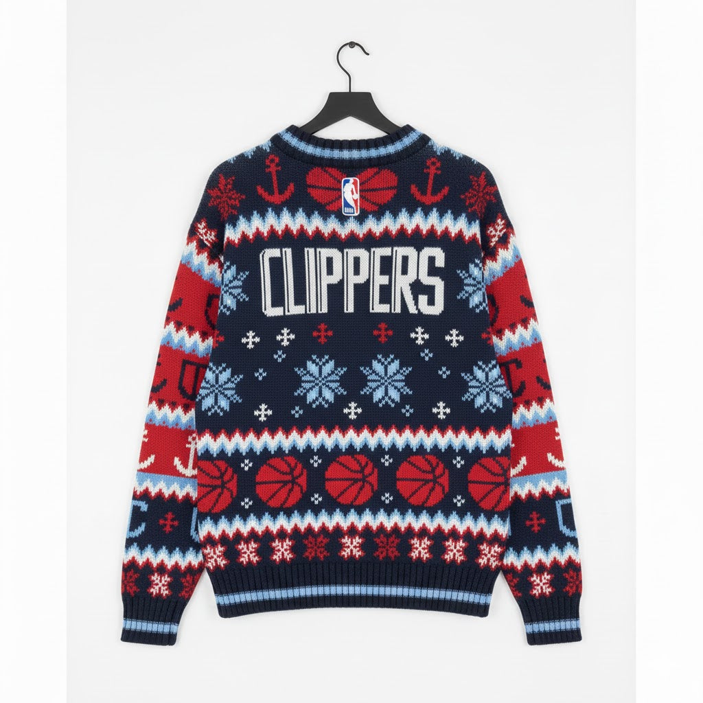 LA Clippers Ugly Christmas Sweater – Nautical Anchor Christmas NBA Exclusive Apparel - LeagueLockerGear