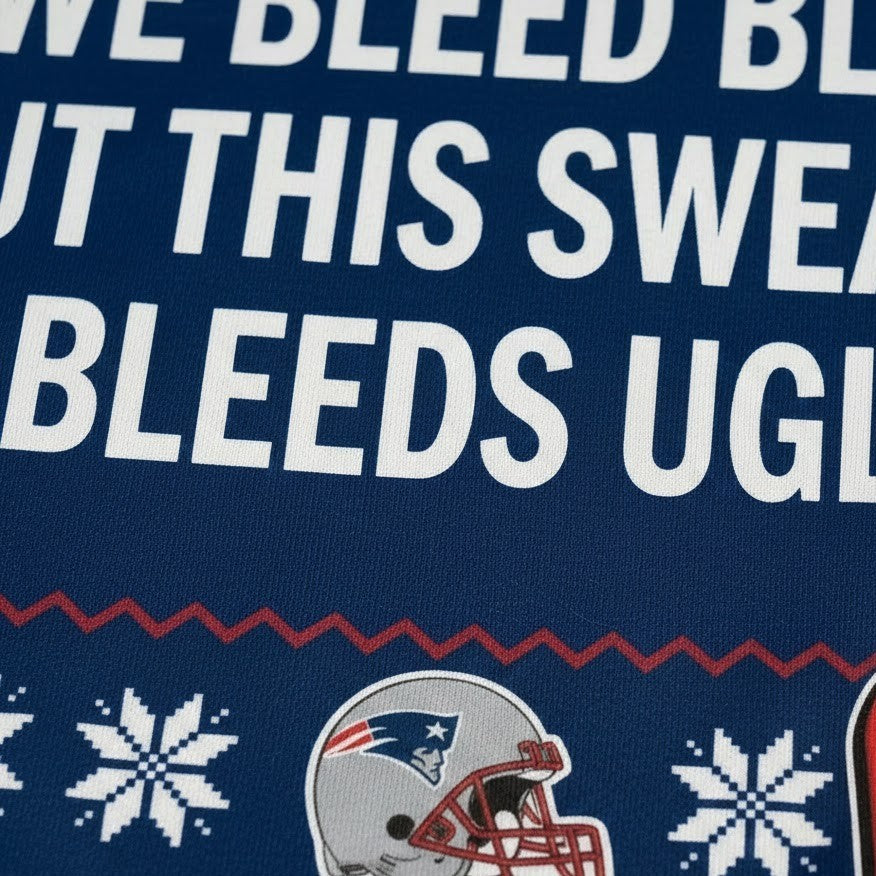 Personalized New England Patriots Ugly Christmas Sweater - Custom Message 6x Champions Football Pullover - LeagueLockerGear