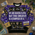 Personalized Baltimore Ravens Ugly Christmas Sweater - Custom Text Ravens Flock Purple Friday Gift - LeagueLockerGear