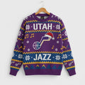 Utah Jazz Ugly Christmas Sweater – Purple Mountain Jazz Note Knit Retro Musical Theme - LeagueLockerGear