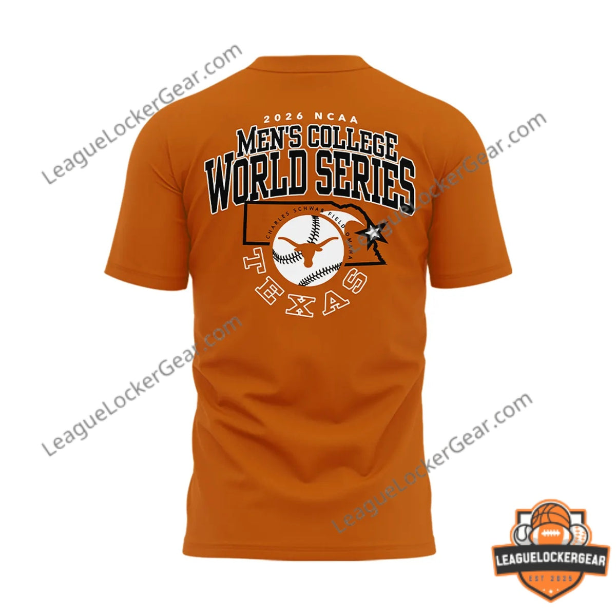 Texas Longhorns 2026 NCAA Men's College World Series Omahhorns T-Shirt - LeagueLockerGear