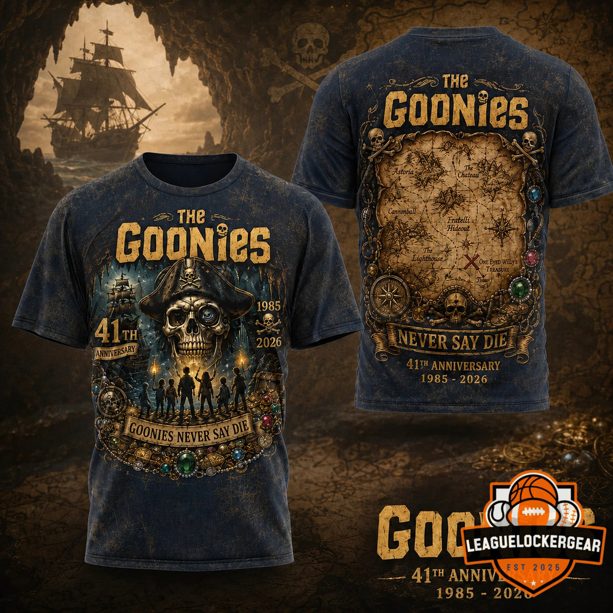 The Goonies 41st Anniversary 1985-2026 T-Shirt - LeagueLockerGear