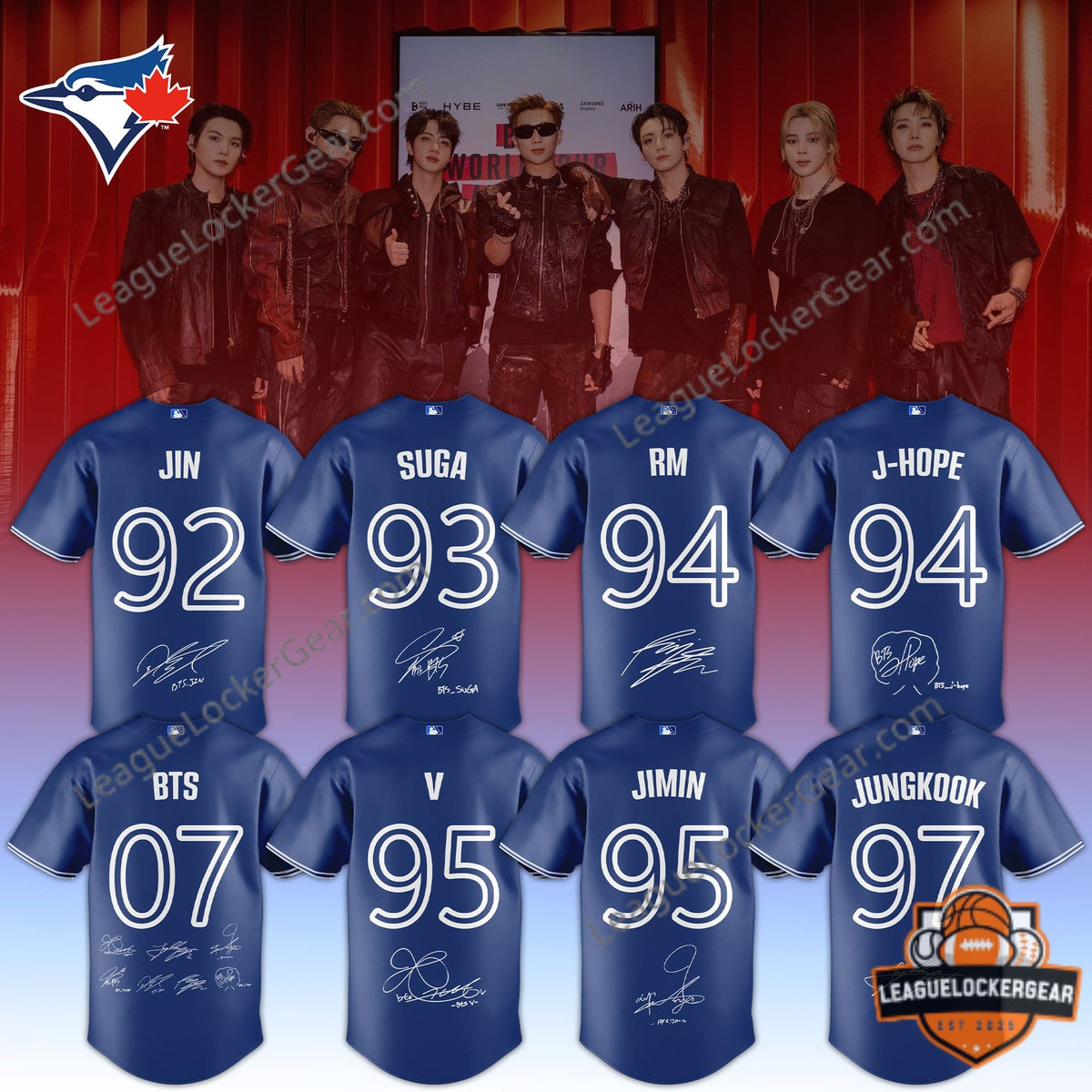 Toronto Blue Jays BTS 2026 World Tour Baseball Jersey