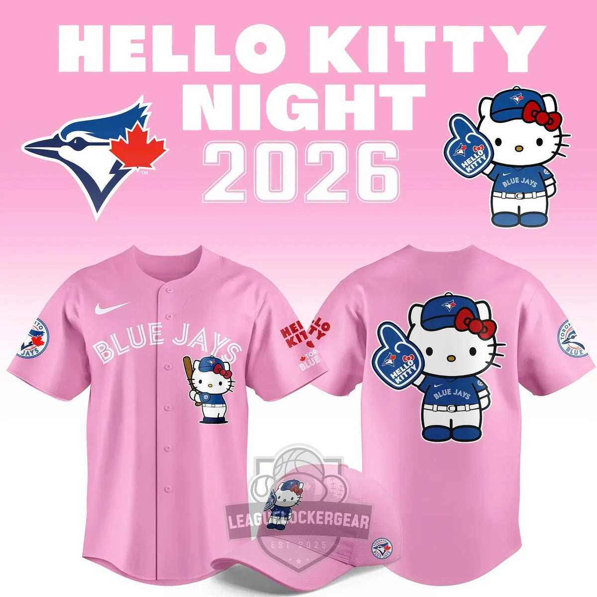 Toronto Blue Jays Hello Kitty Night 2026 Baseball Jersey - LeagueLockerGear