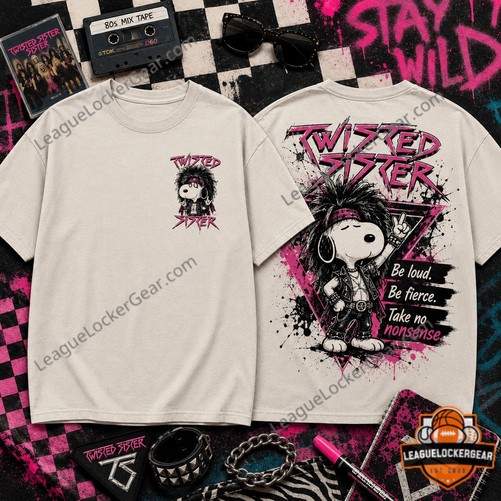 Twisted Sister Rocker Snoopy T-Shirt - LeagueLockerGear