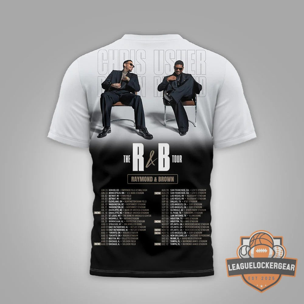 Usher Chris Brown Raymond & Brown R&B Tour 2026 T-Shirt - LeagueLockerGear