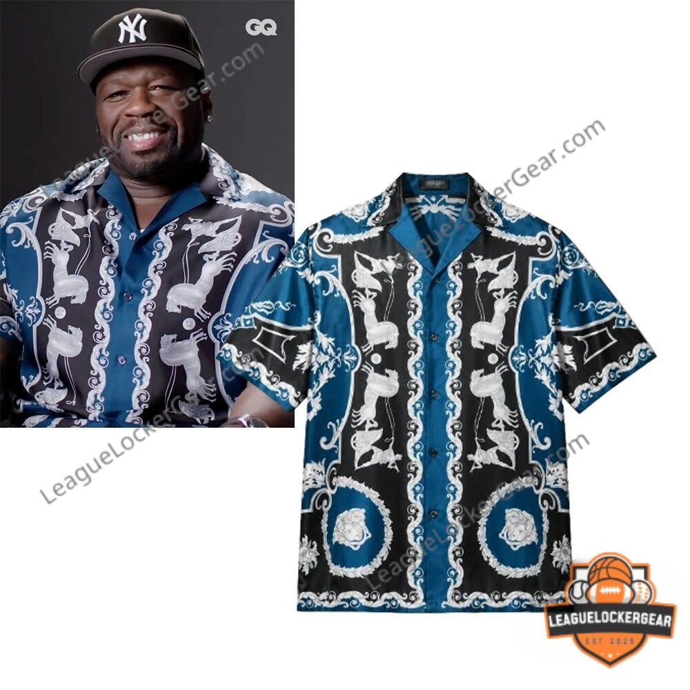 50 Cent Versace Hall of Heroes Hawaiian Shirt - LeagueLockerGear