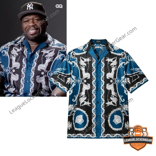 50 Cent Versace Hall of Heroes Hawaiian Shirt - LeagueLockerGear