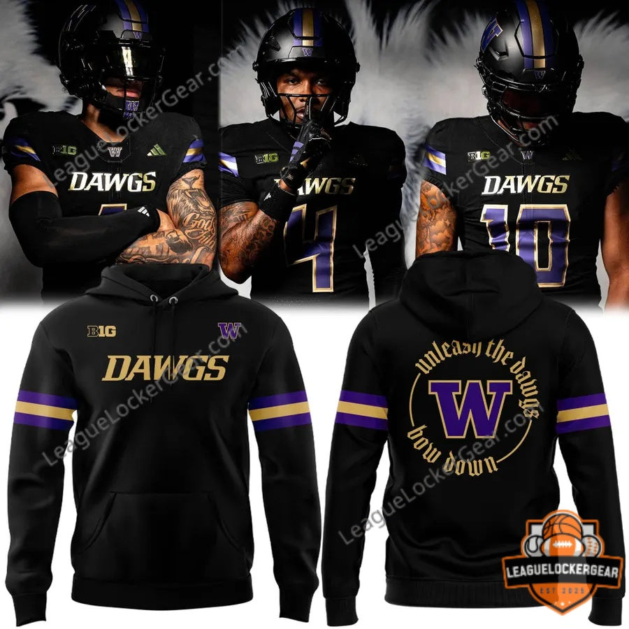 Washington Football Team Unleash The Dawgs Bow Down Black Uniform Hood