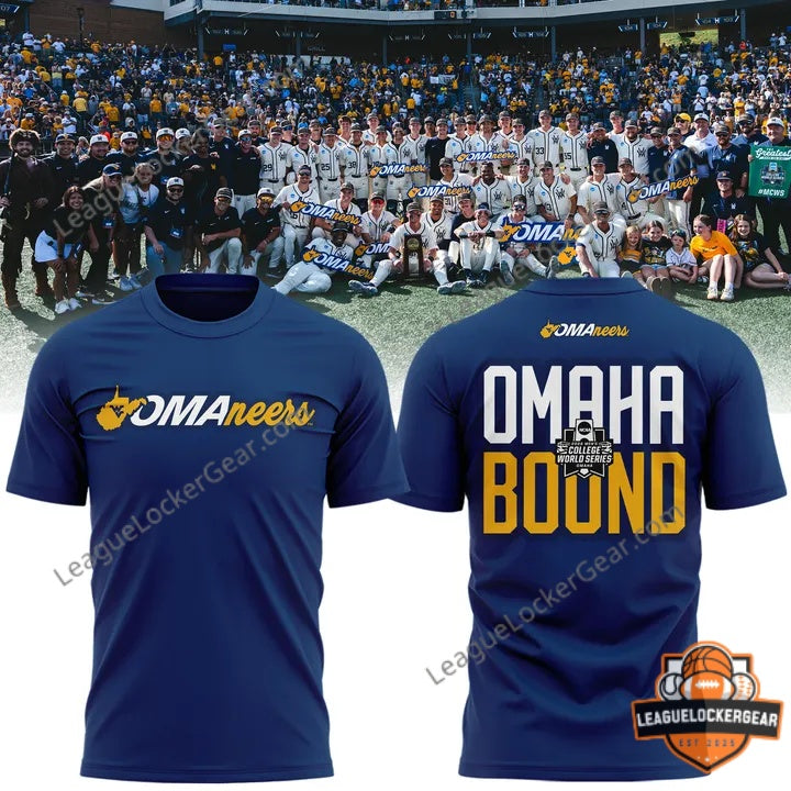 West Virginia Mountaineers Omaha Bound College World Series T-Shirt - LeagueLockerGear